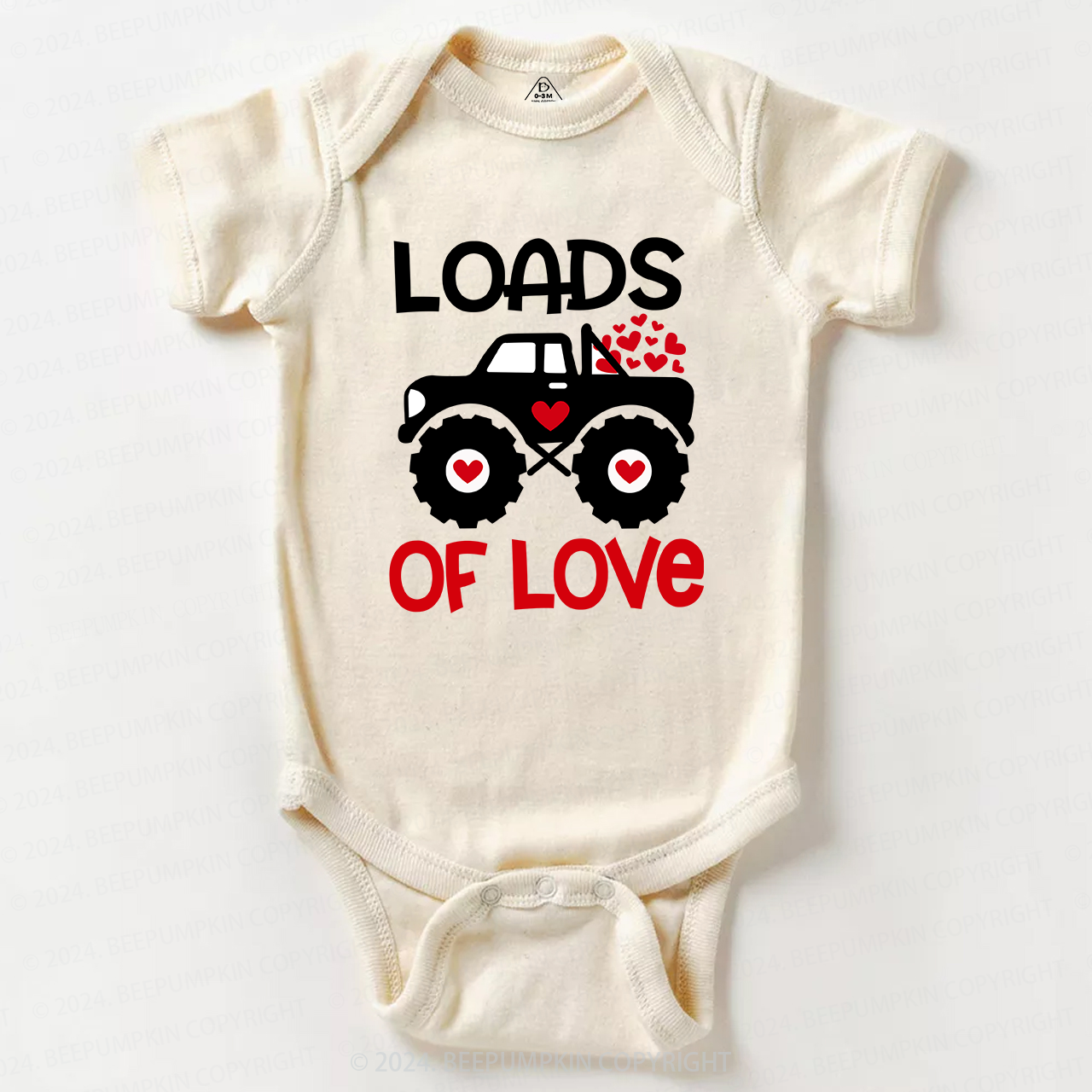 Loads of Love Valentines Truck Bodysuit For Baby