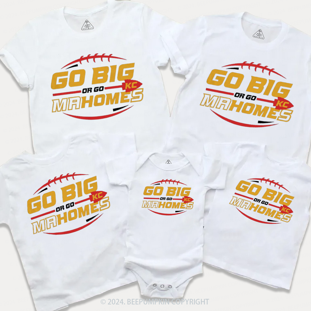 Go Big Or Go KC Football Family Matching Tees Beepumpkin