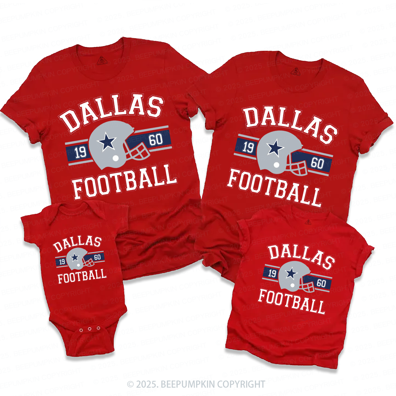 Vintage Sunday Football Family Matching Tees Beepumpkin