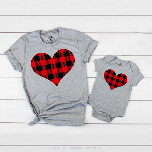 Buffalo Plaid Valentines Family Matching Valentine's Shirts