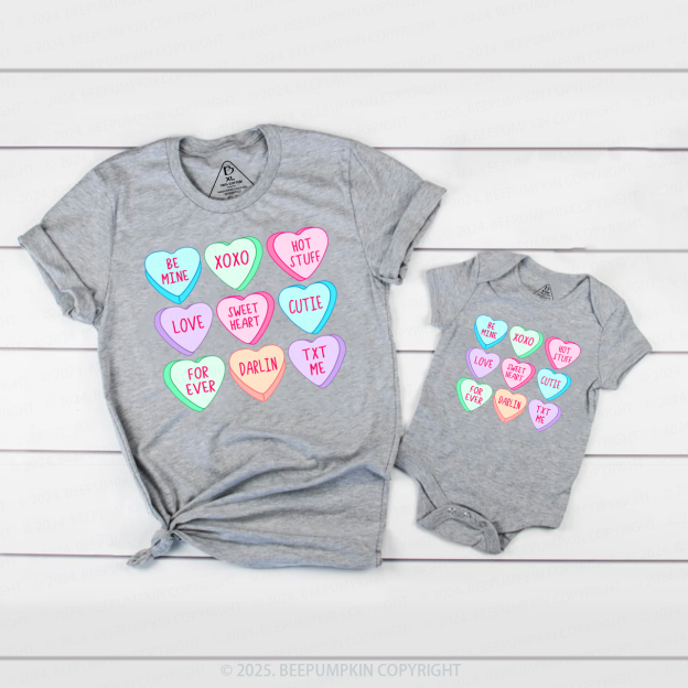 Candy Hearts Valentines Day Gift Family Matching Valentine's Shirts