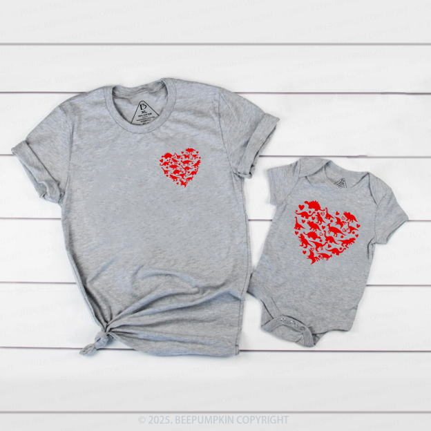 Love Dinosaurs Valentines Family Matching Valentine's Shirts