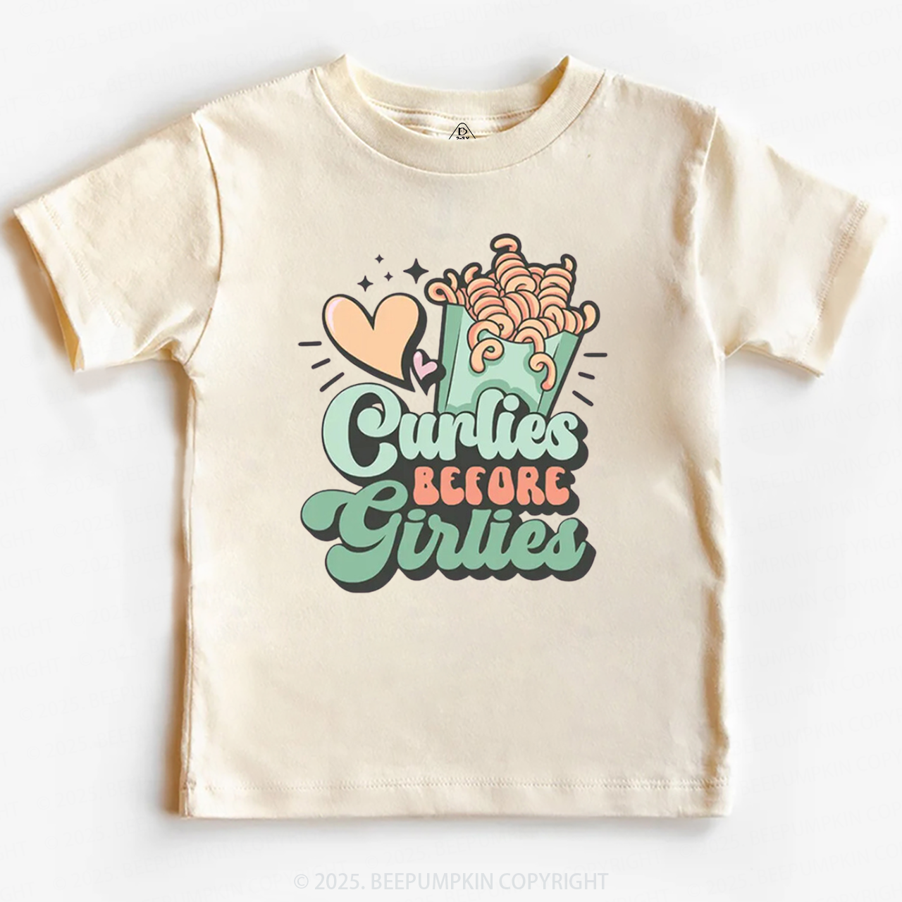 Curlies Before Girlies Valentine's Day Toddler&Kid's Tees Beepumpkin