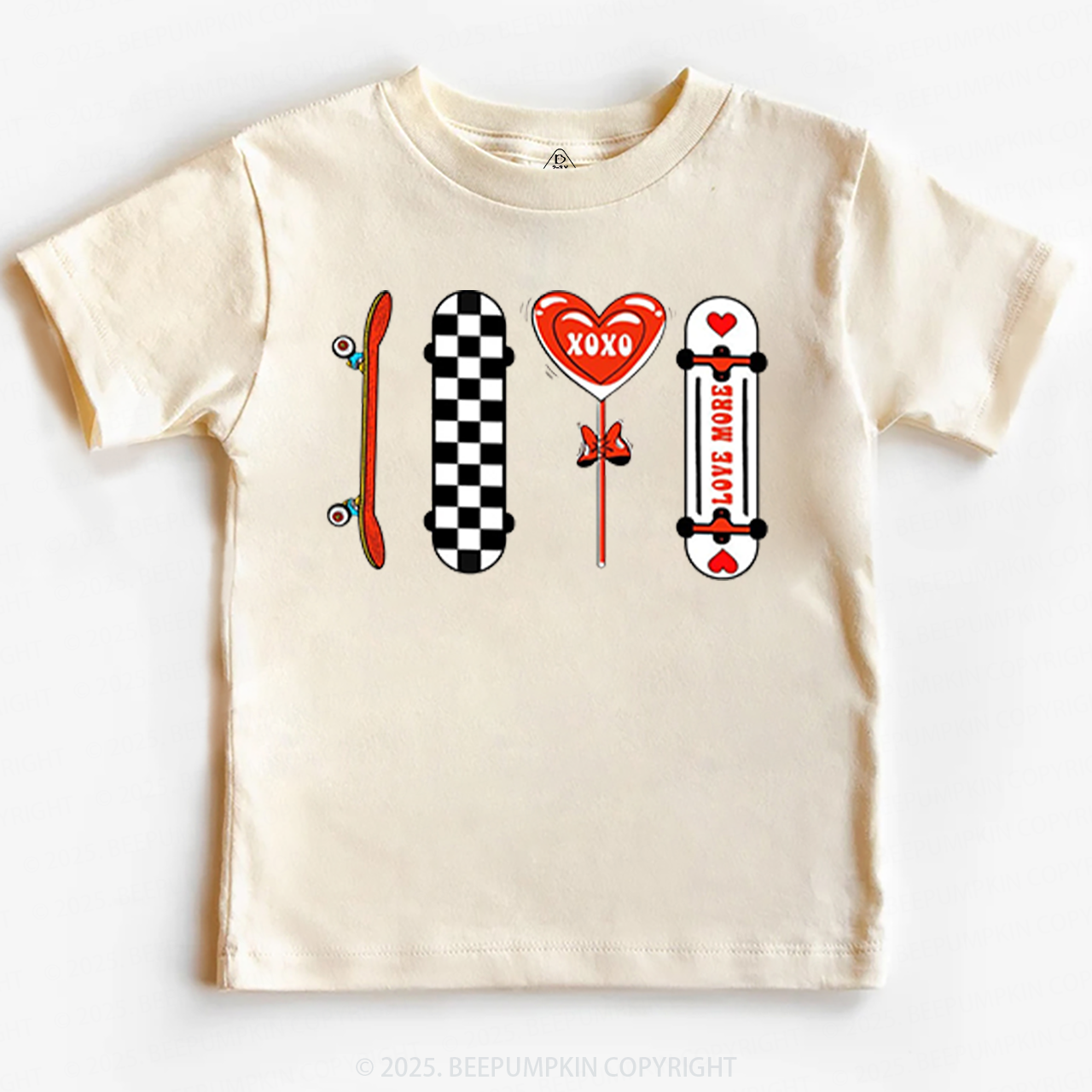 Skateboard Valentine's Day Toddler&Kid's Tees Beepumpkin