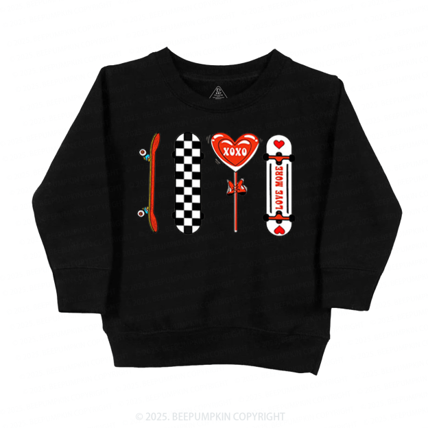 Skateboard Valentine's Day Kid's Sweatshirt