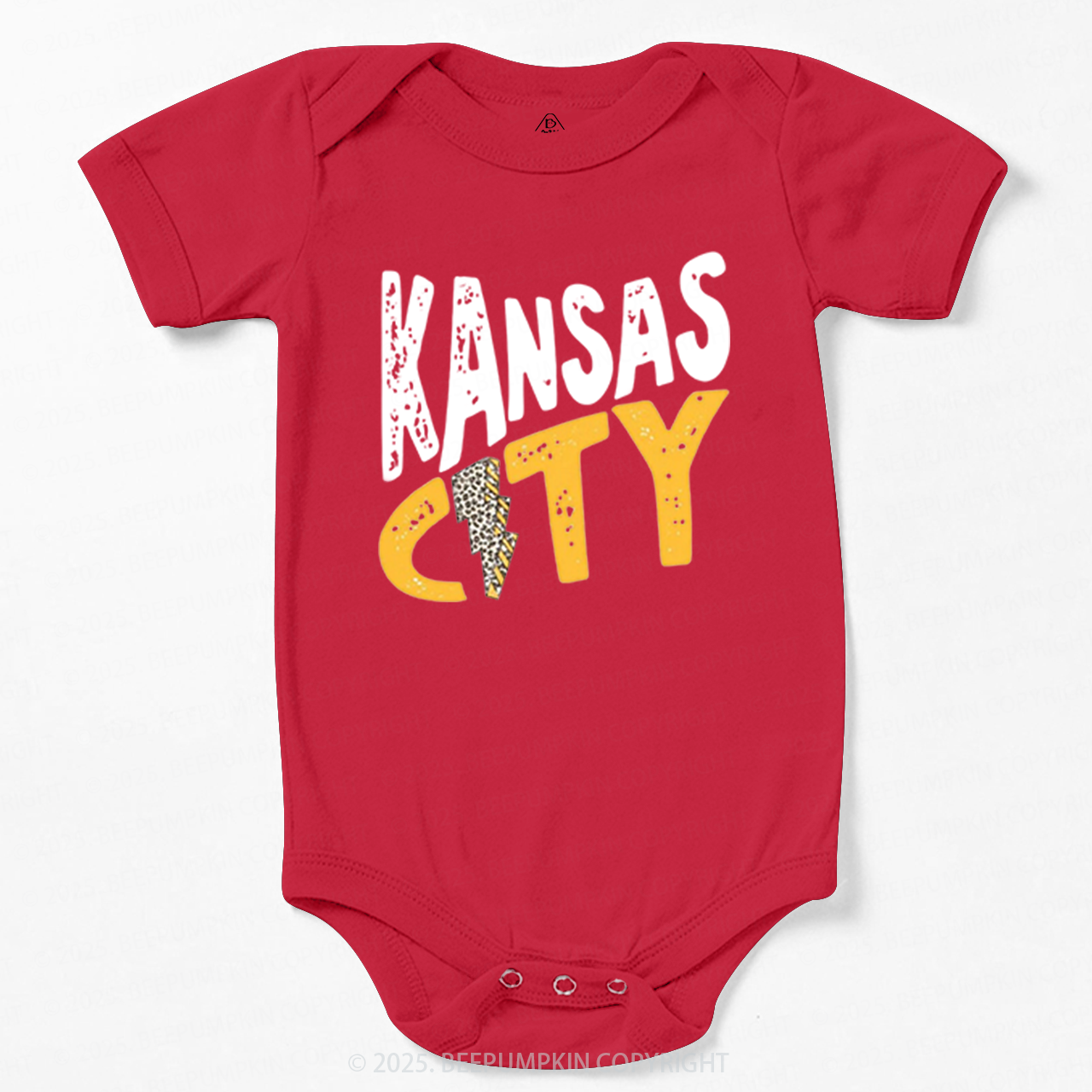 KC Leopard Lightning Football Bodysuit Beepumpkin 