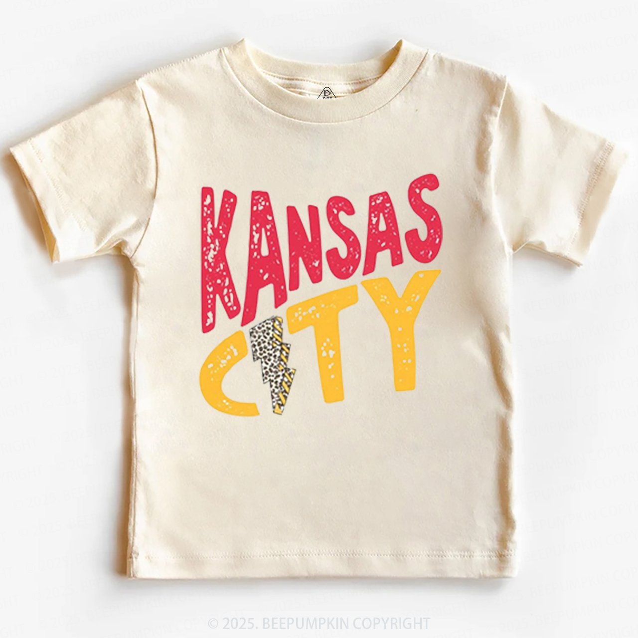 KC Leopard Lightning Football Toddler&Kid's Tees Beepumpkin