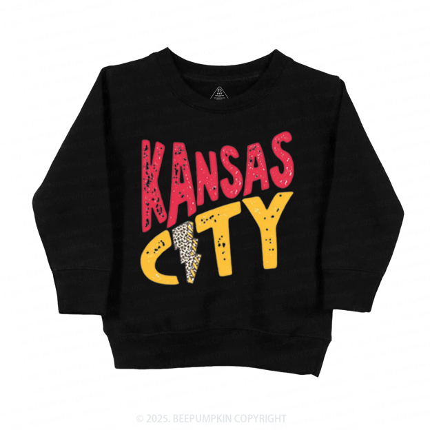KC Leopard Lightning Football Kid's Sweatshirt