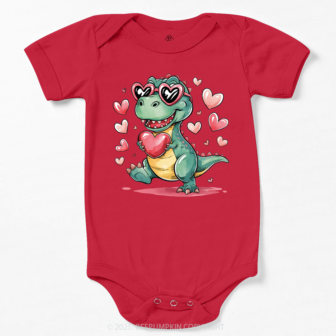 Romantic Dinosaur Valentine's Day Bodysuit Beepumpkin