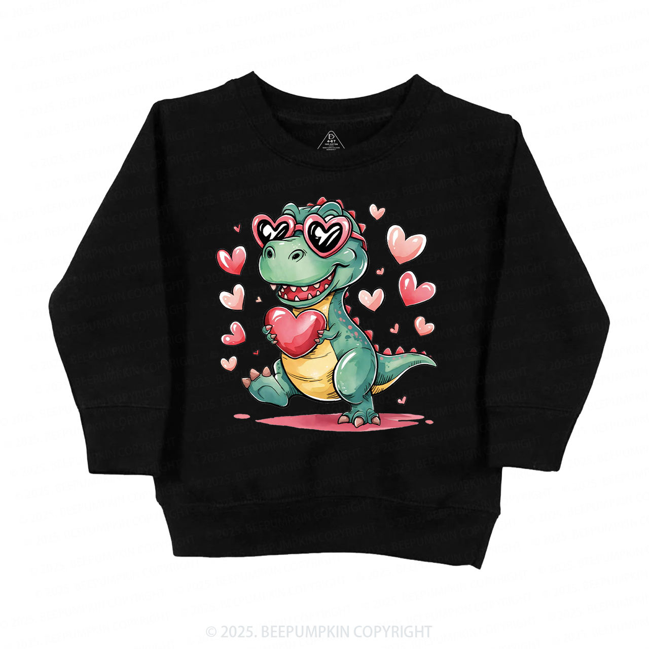 Romantic Dinosaur Valentine's Day Kid's Sweatshirt