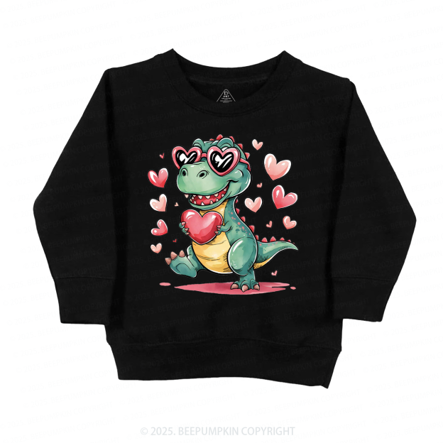 Romantic Dinosaur Valentine's Day Kid's Sweatshirt