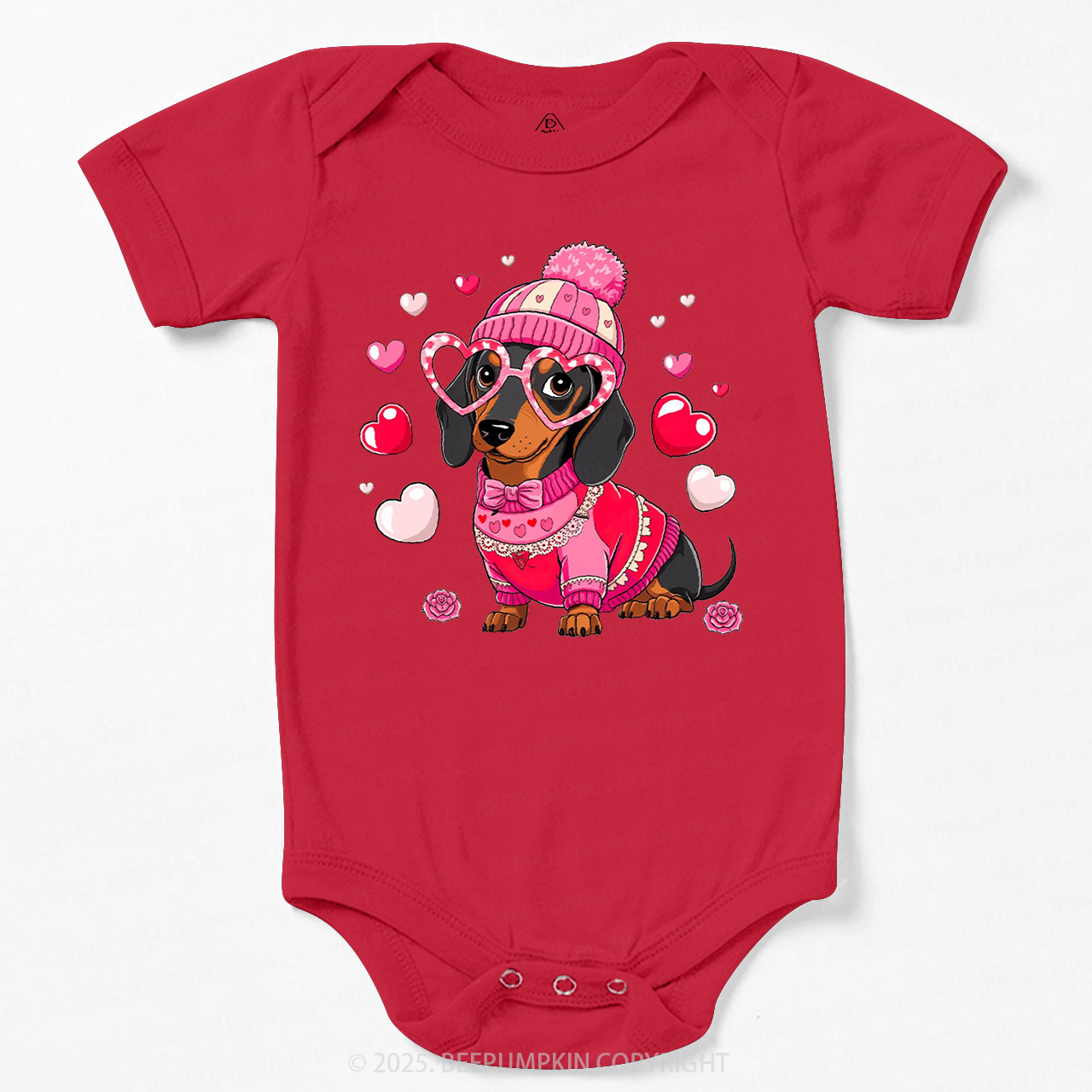Dachshund Dog Valentine's Day Bodysuit Beepumpkin