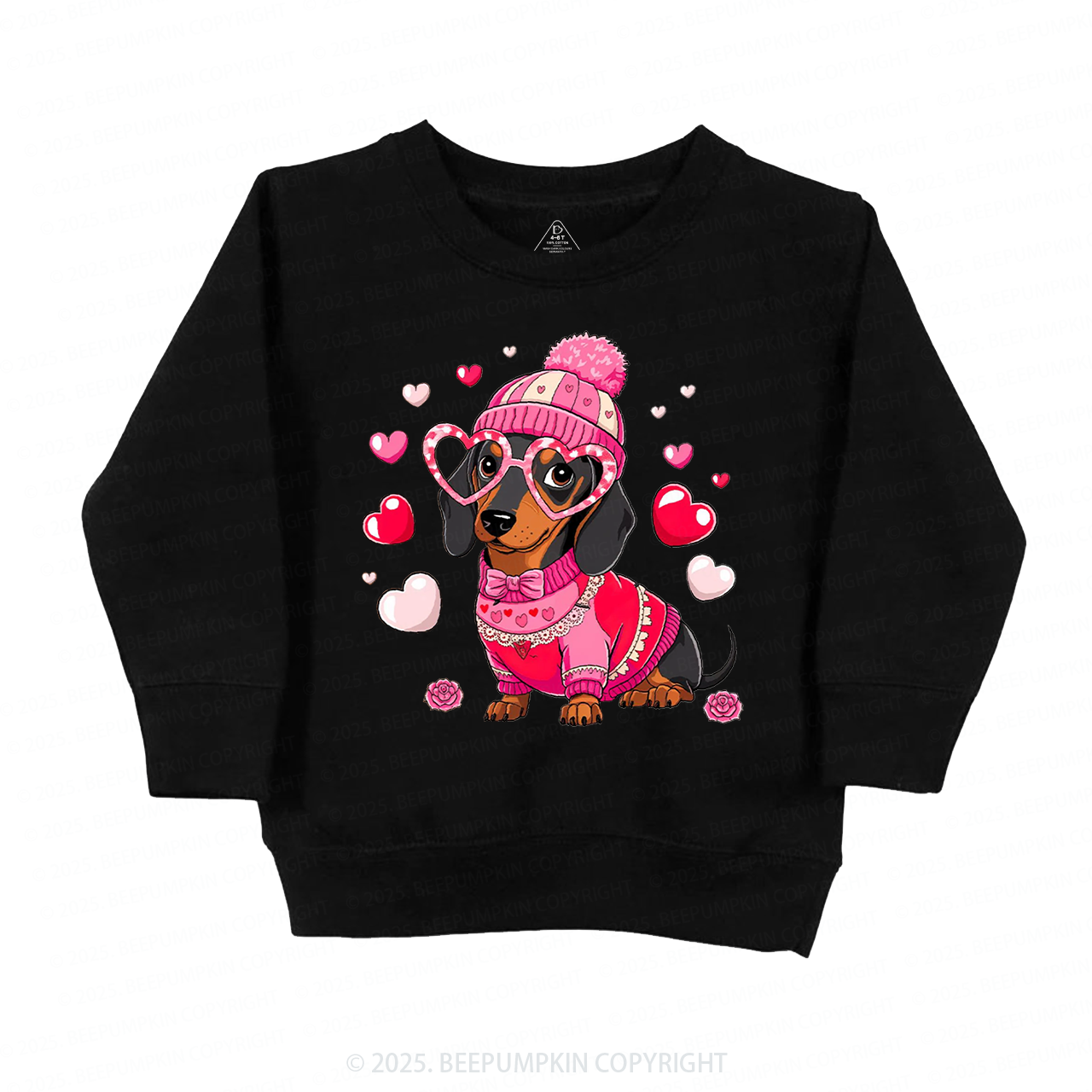 Dachshund Dog Valentine's Day Kid's Sweatshirt