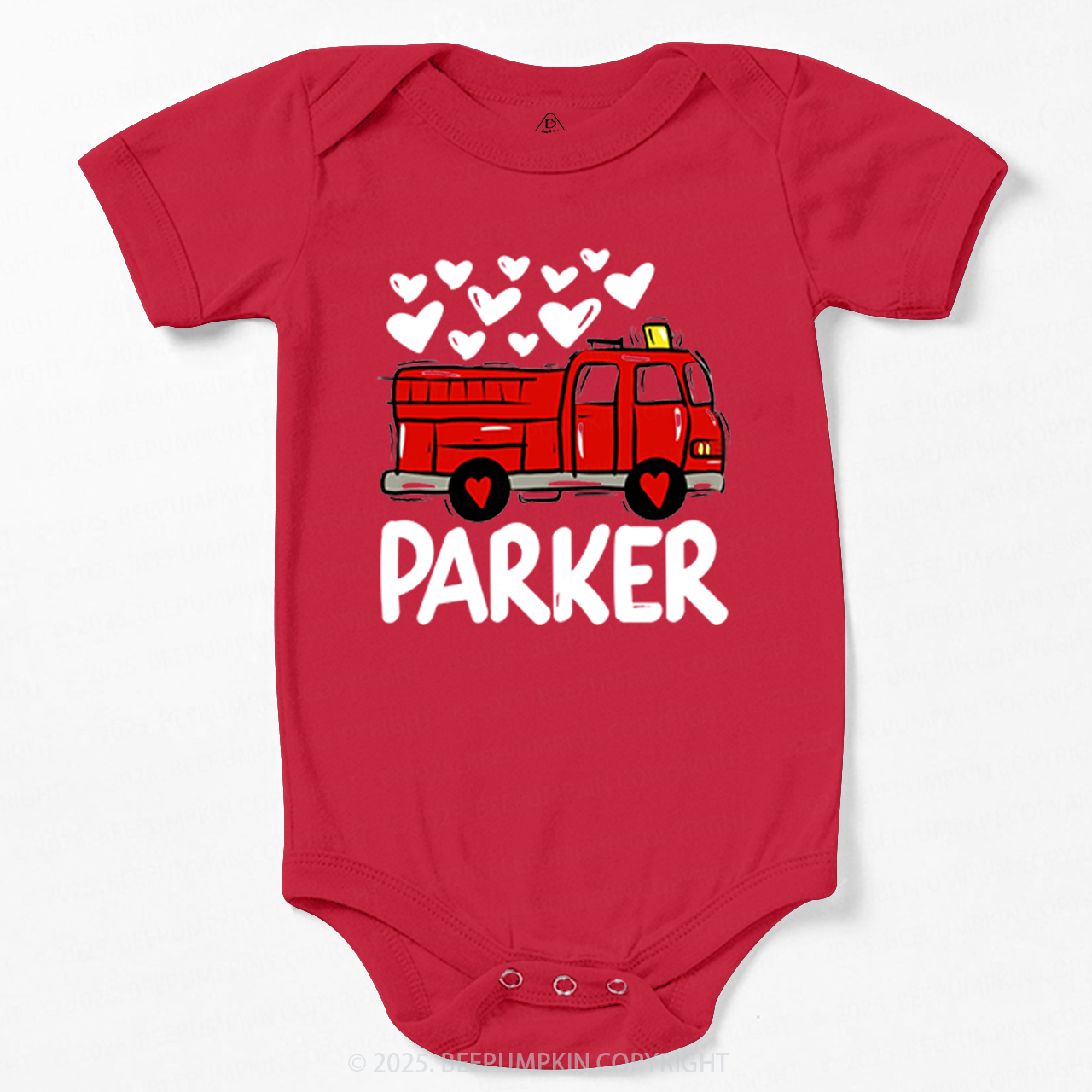 Fire Truck Valentine's Day Bodysuit Beepumpkin