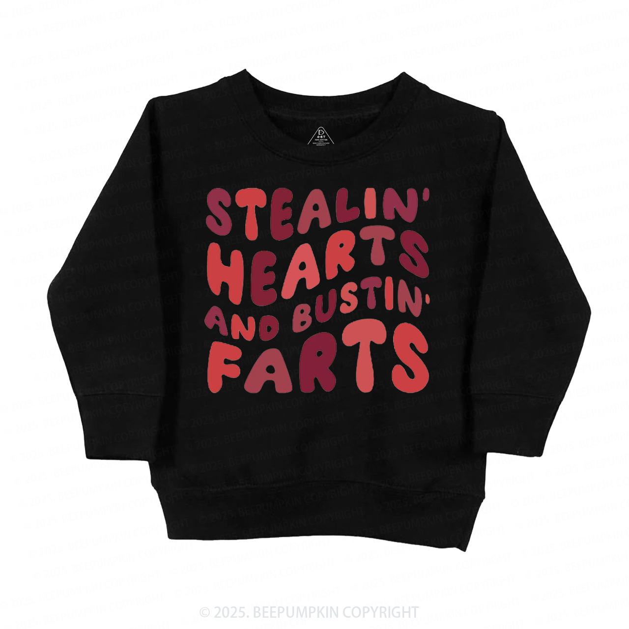 Stealin Hearts And Bustin Farts Valentine's Day Kid's Sweatshirt