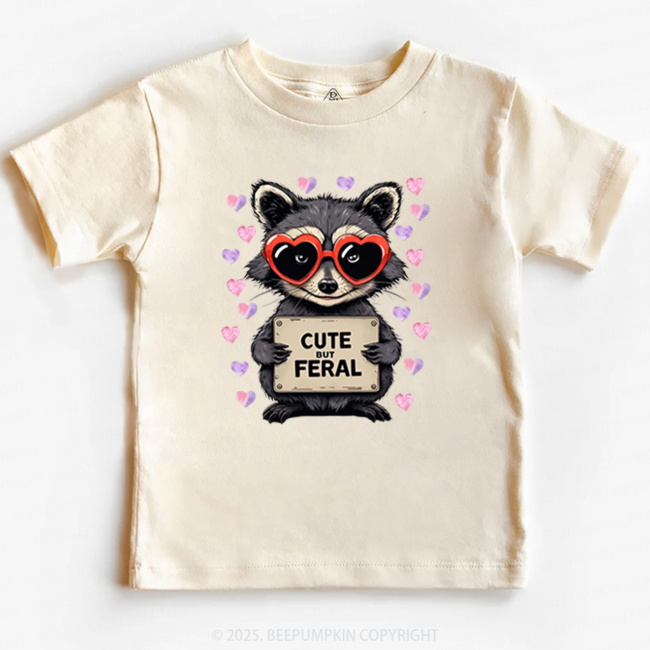 Cute But Feral Valentine's Day Toddler&Kid's Tees Beepumpkin 2