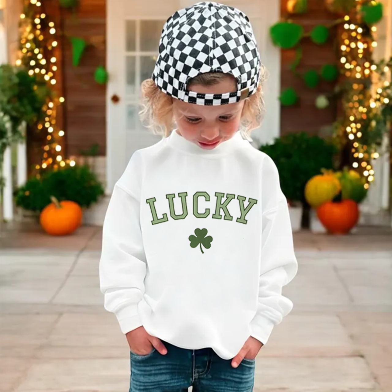 Vintage Lucky St. Patrick's Day Kid's Sweatshirt