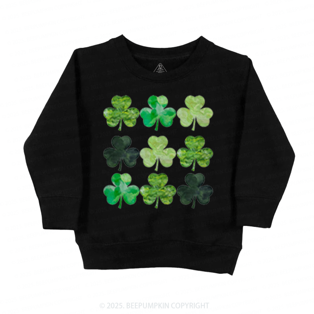 Watercolor Clover St. Patrick's Day Kid's Sweatshirt