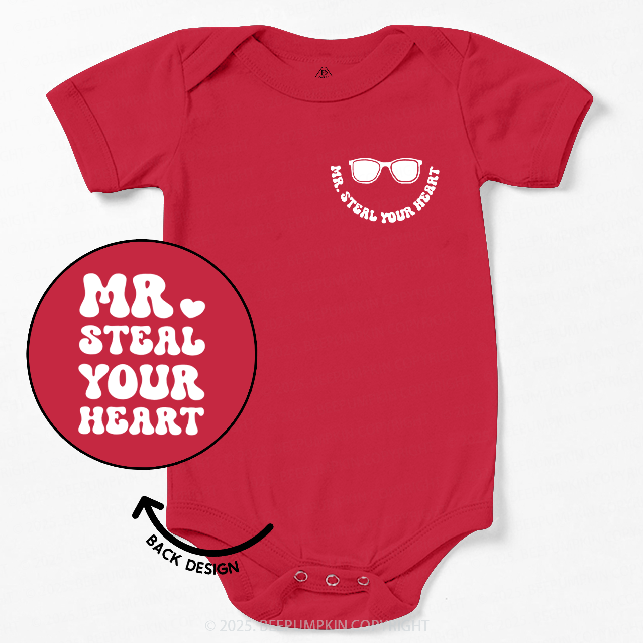 Mr Steal Your Heart Valentine's Day Bodysuit Beepumpkin