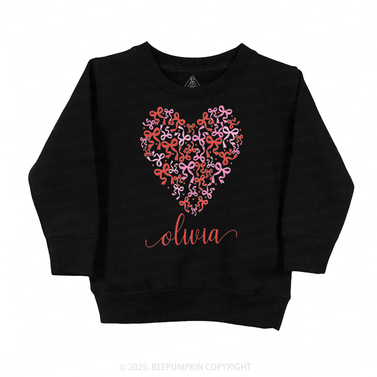 Personalized Name Butterfly Love Heart Valentine's Day Kid's Sweatshirt