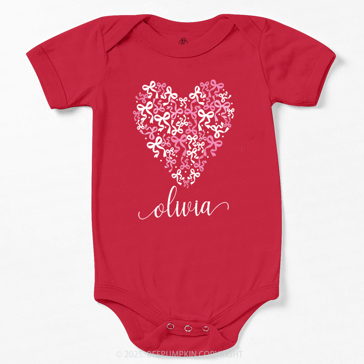 Personalized Name Butterfly Love Heart Bodysuit Beepumpkin