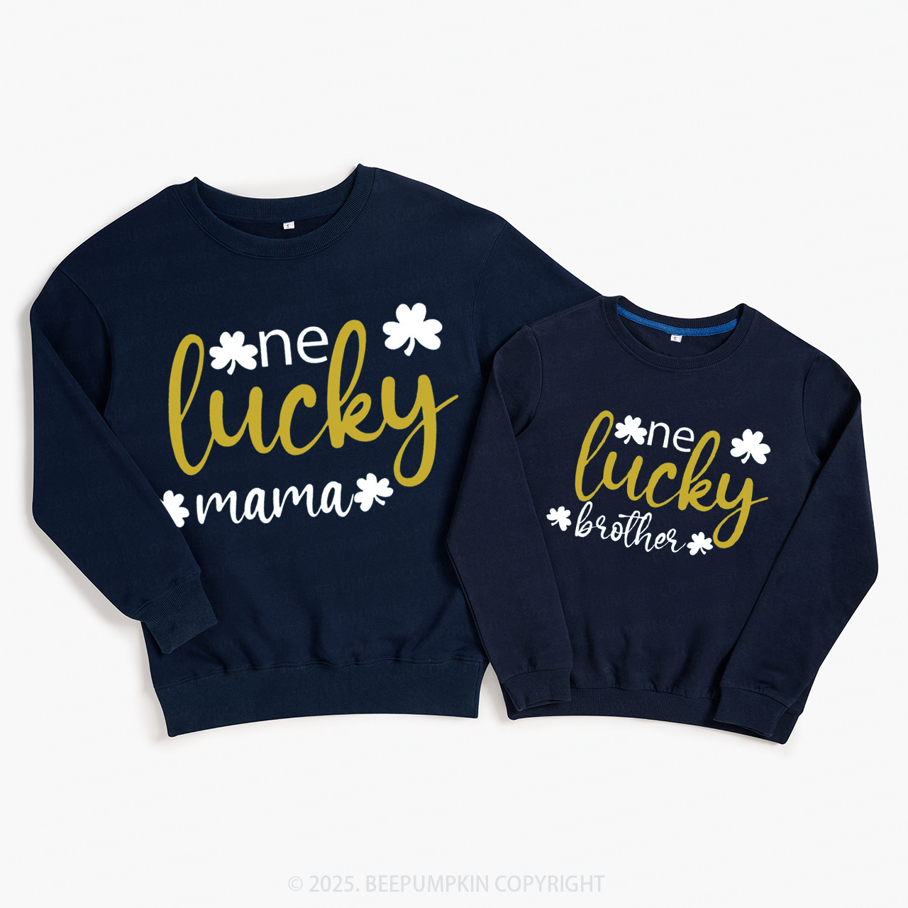 Personalized One Lucky St.Patricks Day Family Matching Sweatshirts