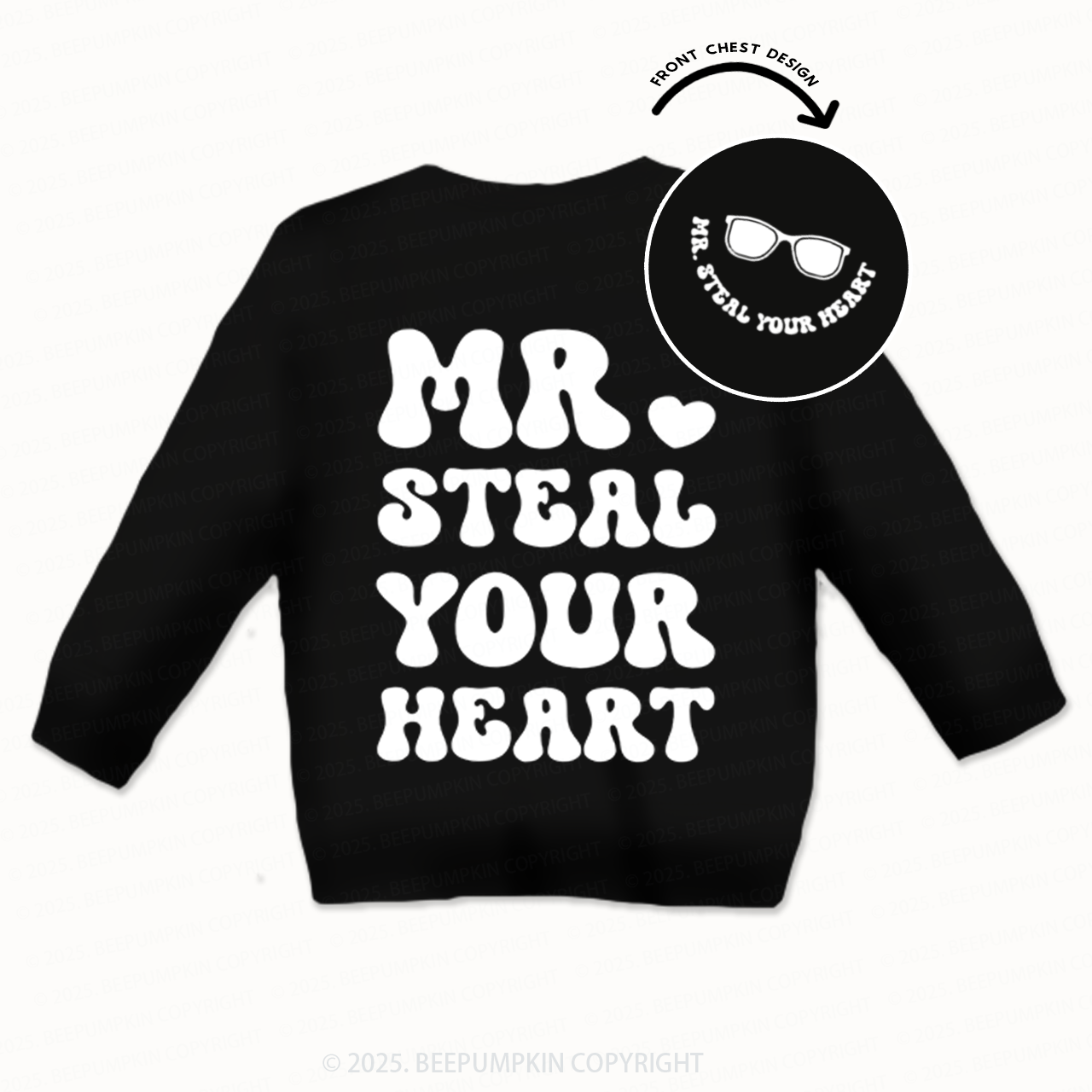 Mr Steal Your Heart Valentine's Day Kid's Sweatshirt