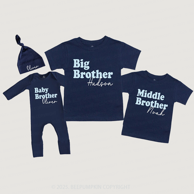Personalized Brother's Navy Blue Matching Outfit Set