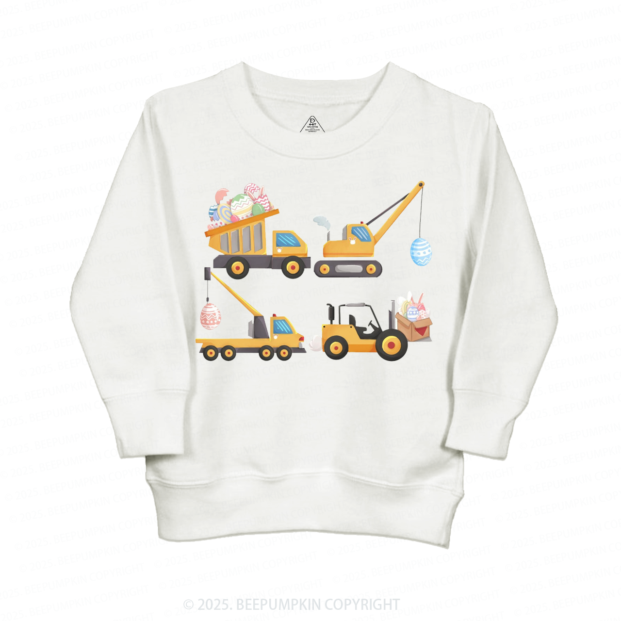 Easter Construction Trucks Kid's Sweatshirt