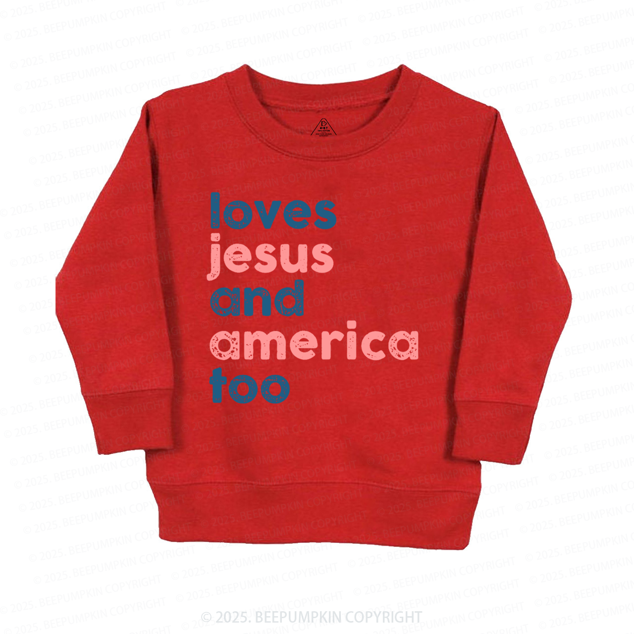 Loves Jesus And America Too Kid's Sweatshirt