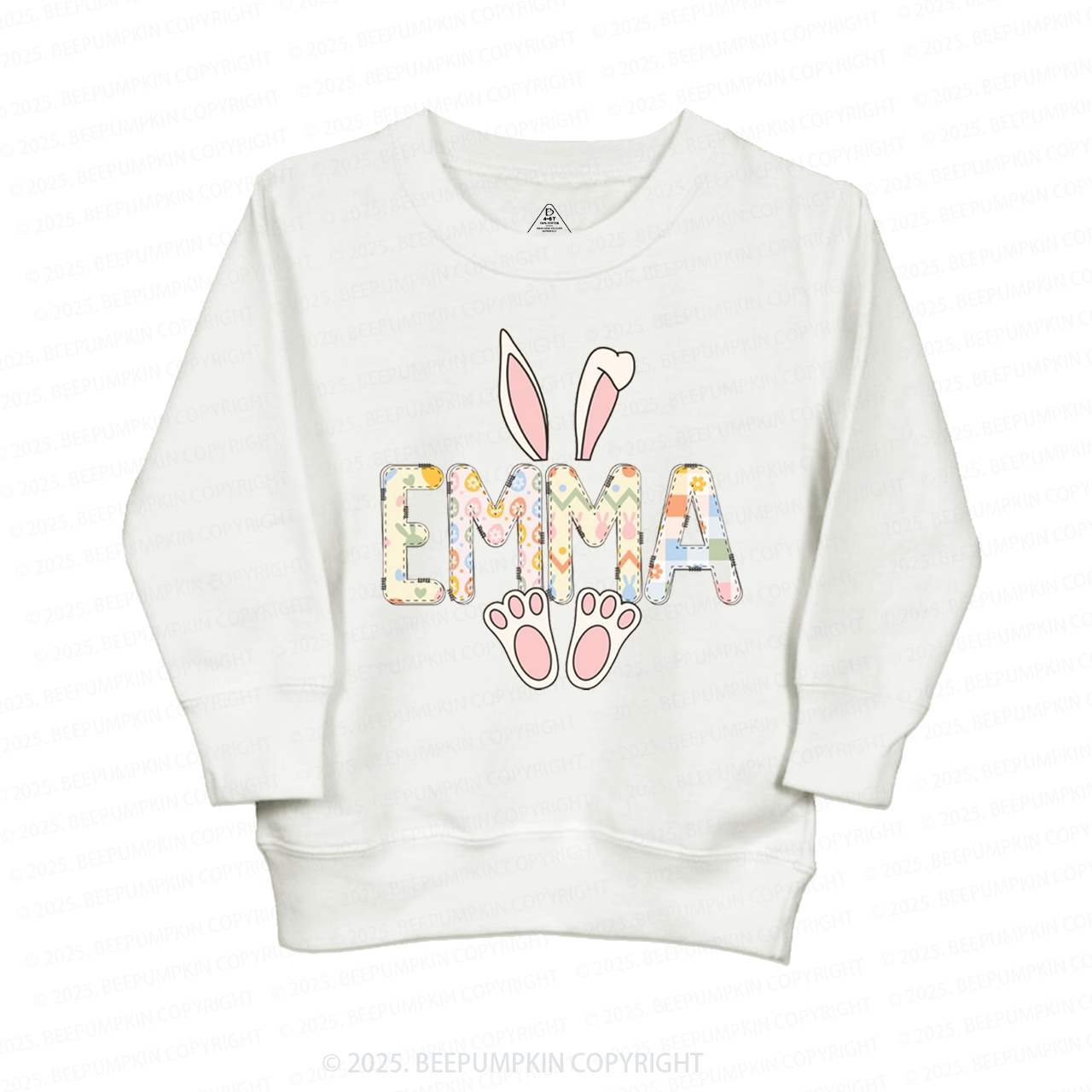 Personalized Alphabet Name Easter Bunny Kid's Sweatshirt