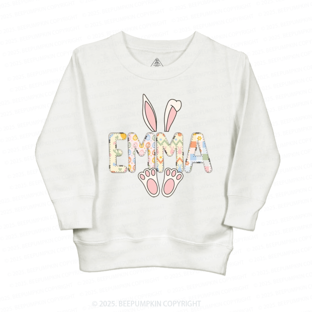 Personalized Alphabet Name Easter Bunny Kid's Sweatshirt