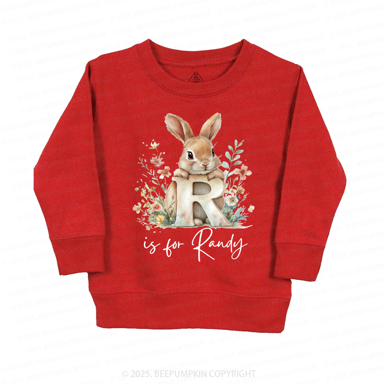 Personalized Name Animal Letter Kid's Sweatshirt