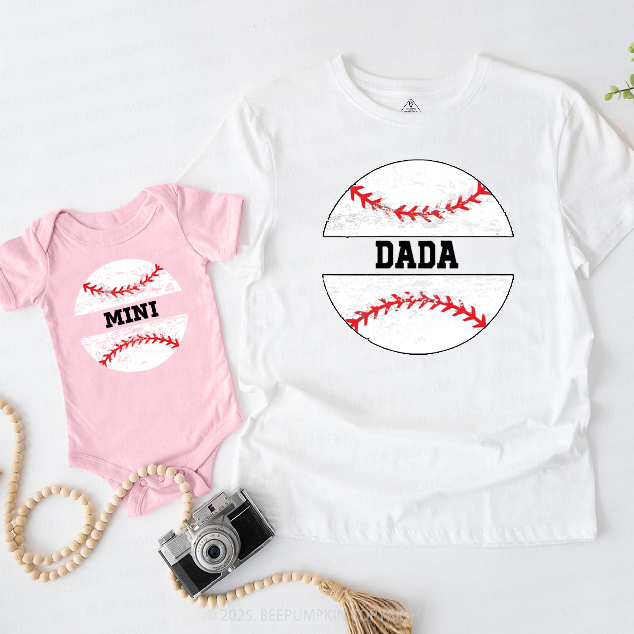 Personalized Baseball Dad&Me Matching Shirts