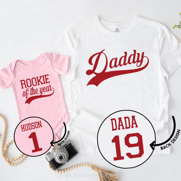 Personalized Rookie Of The Year Dad&Me Matching Shirts 