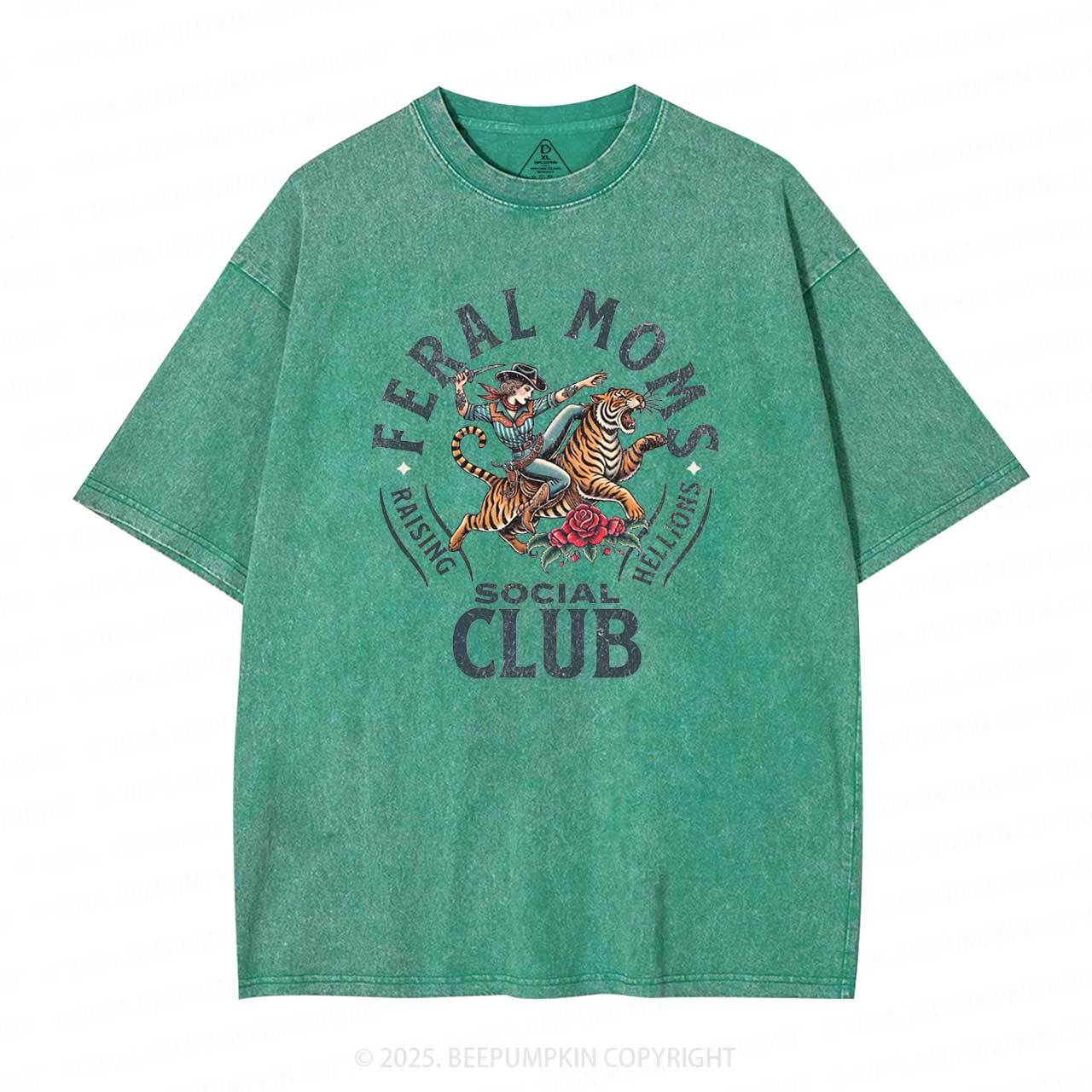 Feral Moms Social Club Washed T-Shirts