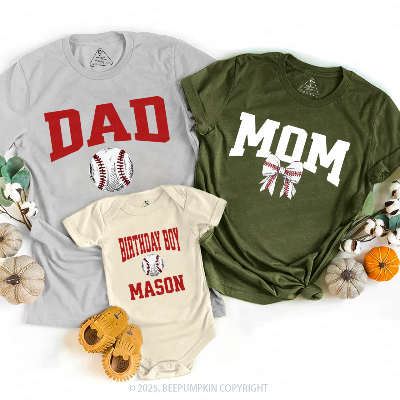 Baseball Birthday Family Matching Tees Beepumpkin
