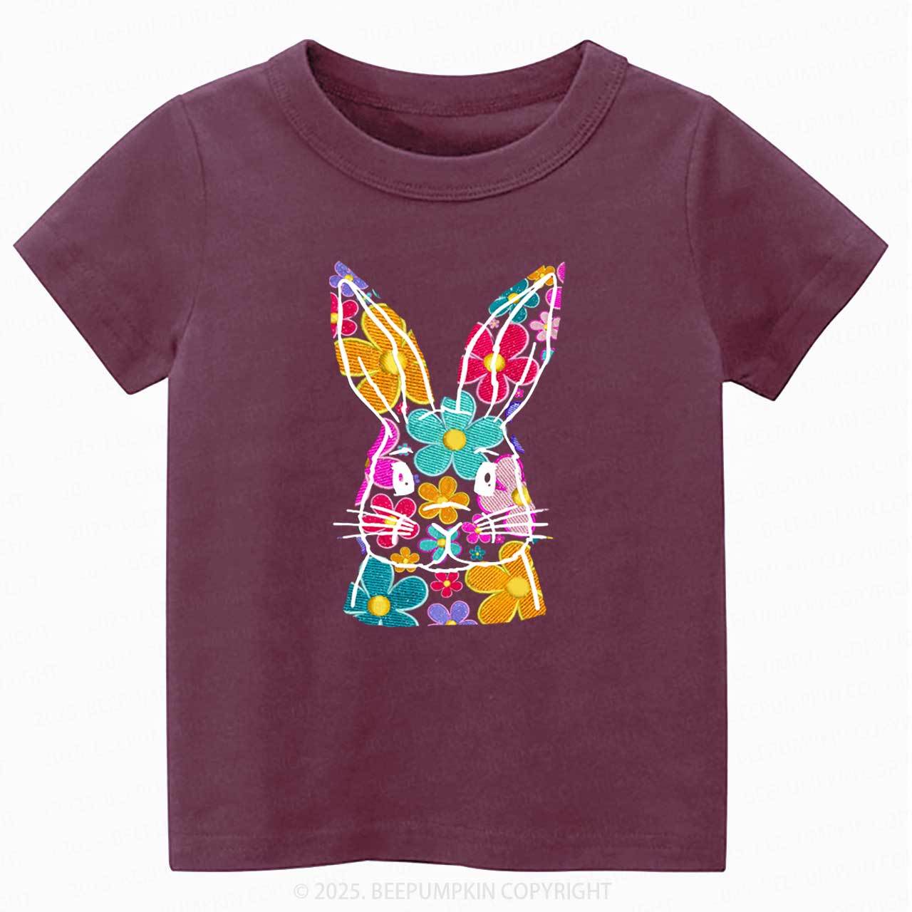 Bright Floral Bunny Easter Toddler&Kid's Tees Beepumpkin