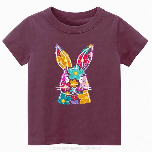 Bright Floral Bunny Easter Toddler&Kid's Tees Beepumpkin