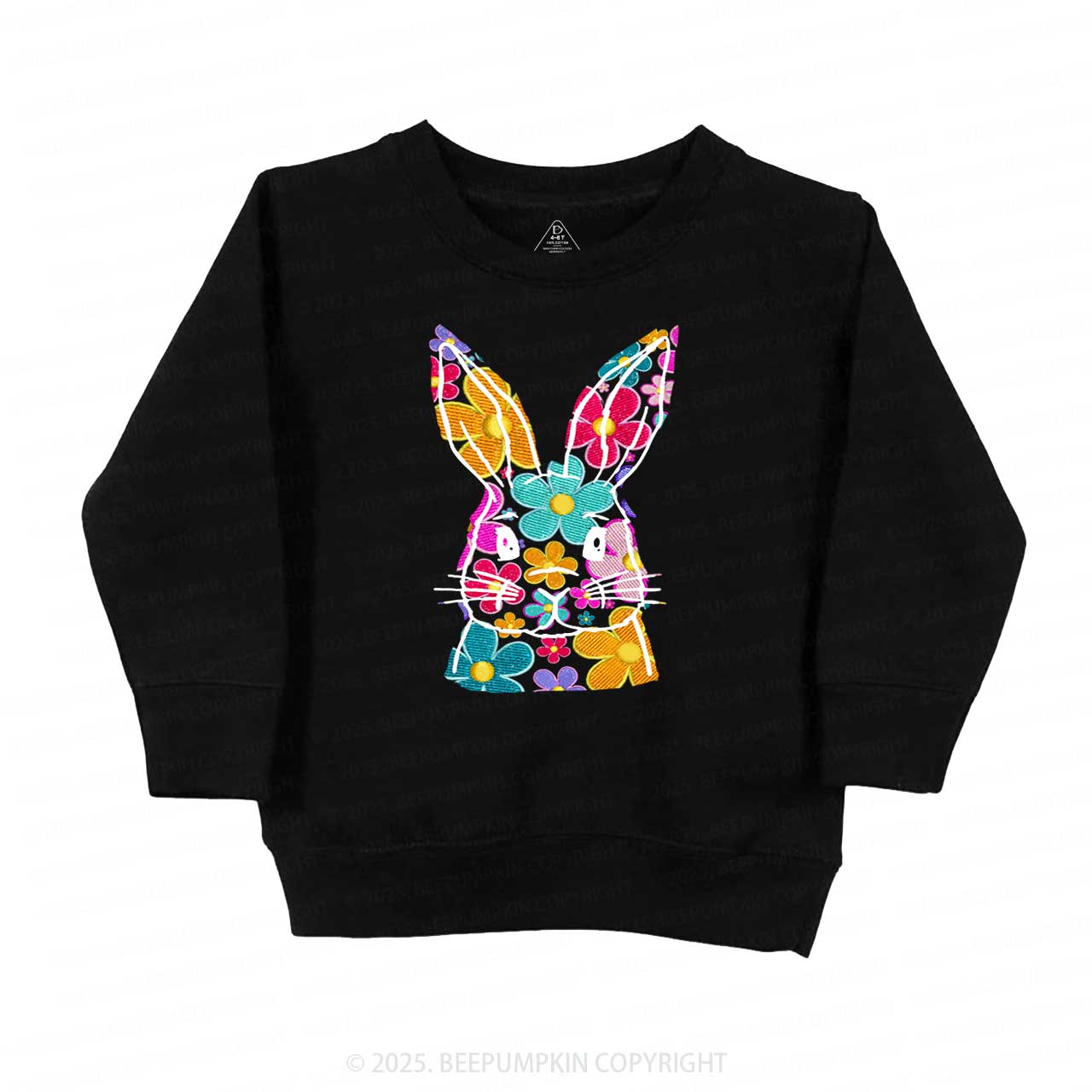 Bright Floral Bunny Easter Kid's Sweatshirt