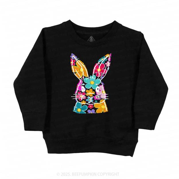 Bright Floral Bunny Easter Kid's Sweatshirt