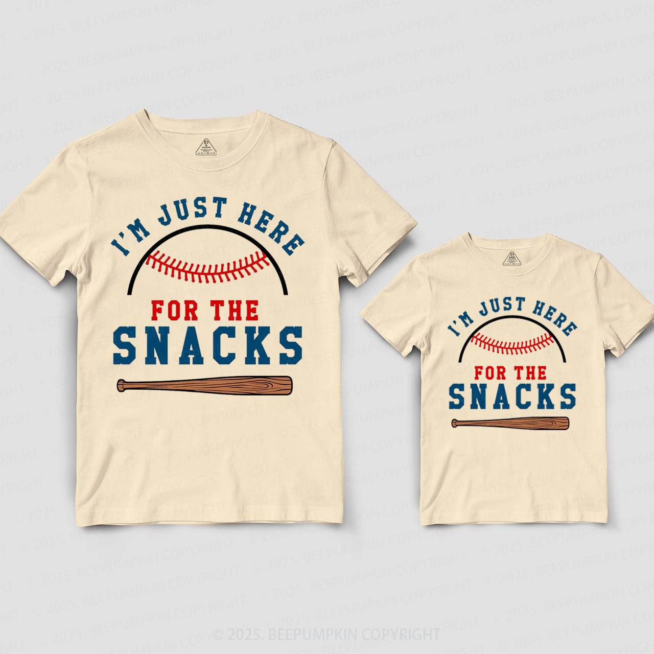 I'm Just Here For The Snacks Dad&Me Matching Shirts