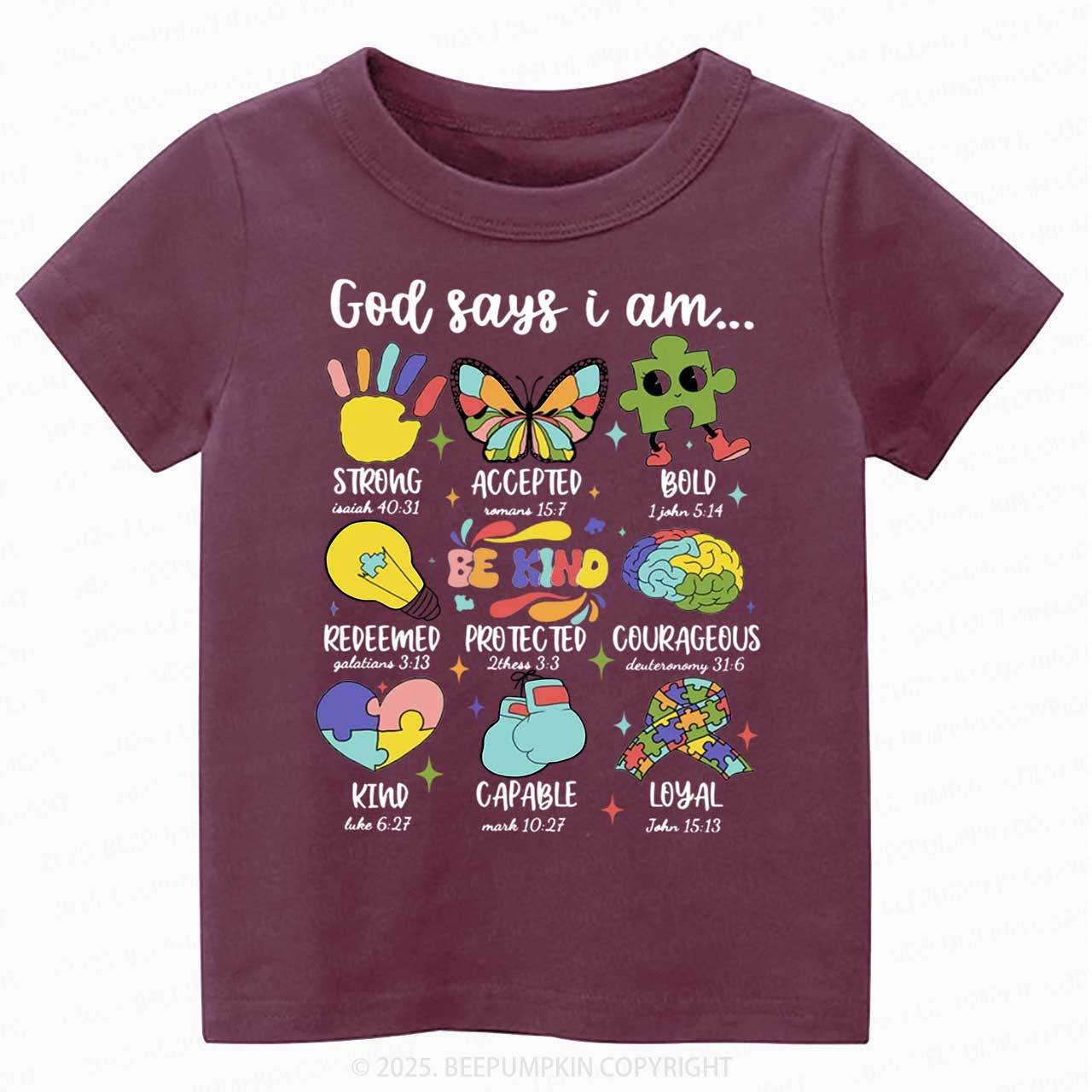 God Says I Am Toddler&Kid's Tees Beepumpkin