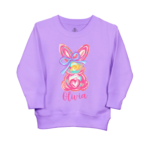 Personalized Girl Name Easter Bunny Kid's Sweatshirt