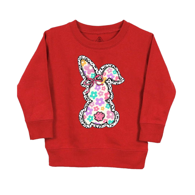 Retro Floral Easter Bunny Kid's Sweatshirt