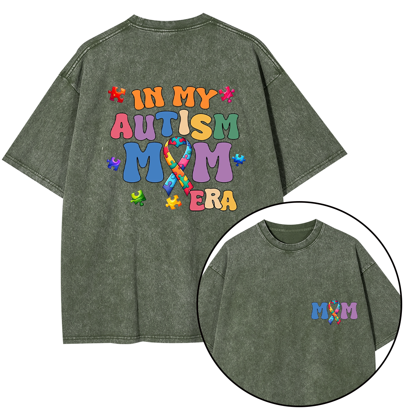 In My Autism Mom Era Washed T-Shirts