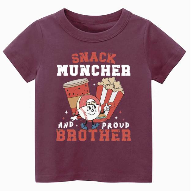 Personalized Snack Muncher Baseball Toddler&Kid's Tees Beepumpkin