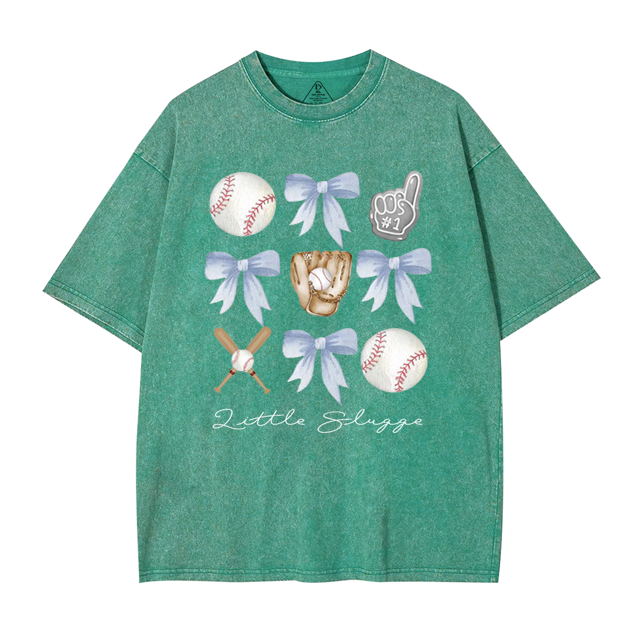 Personalized Bow Baseball Washed T-Shirts