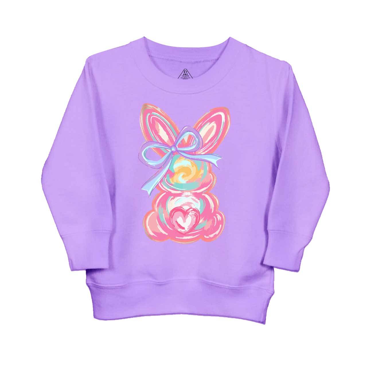 Brushstroke Bunny Easter Told Kid's Sweatshirt