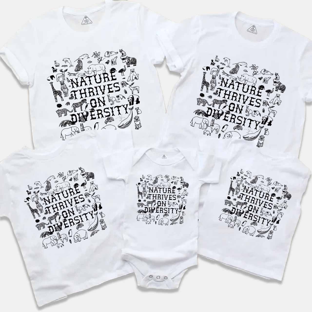 Nature Thrives On Divesity Family Matching Tees Beepumpkin